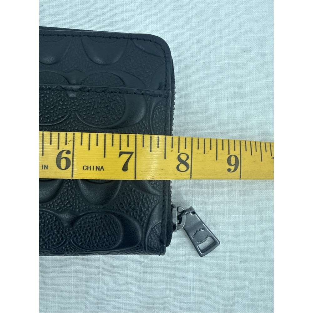 Coach Leather Continental Accordion Zip Black Signature Debossed Wallet READ - Picture 8 of 9